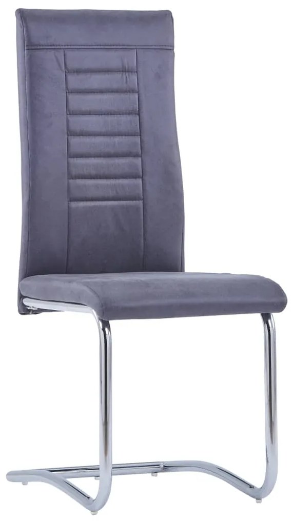 281738 vidaXL Scaune de bucătărie consolă, 4 buc., gri, piele întoarsă eco