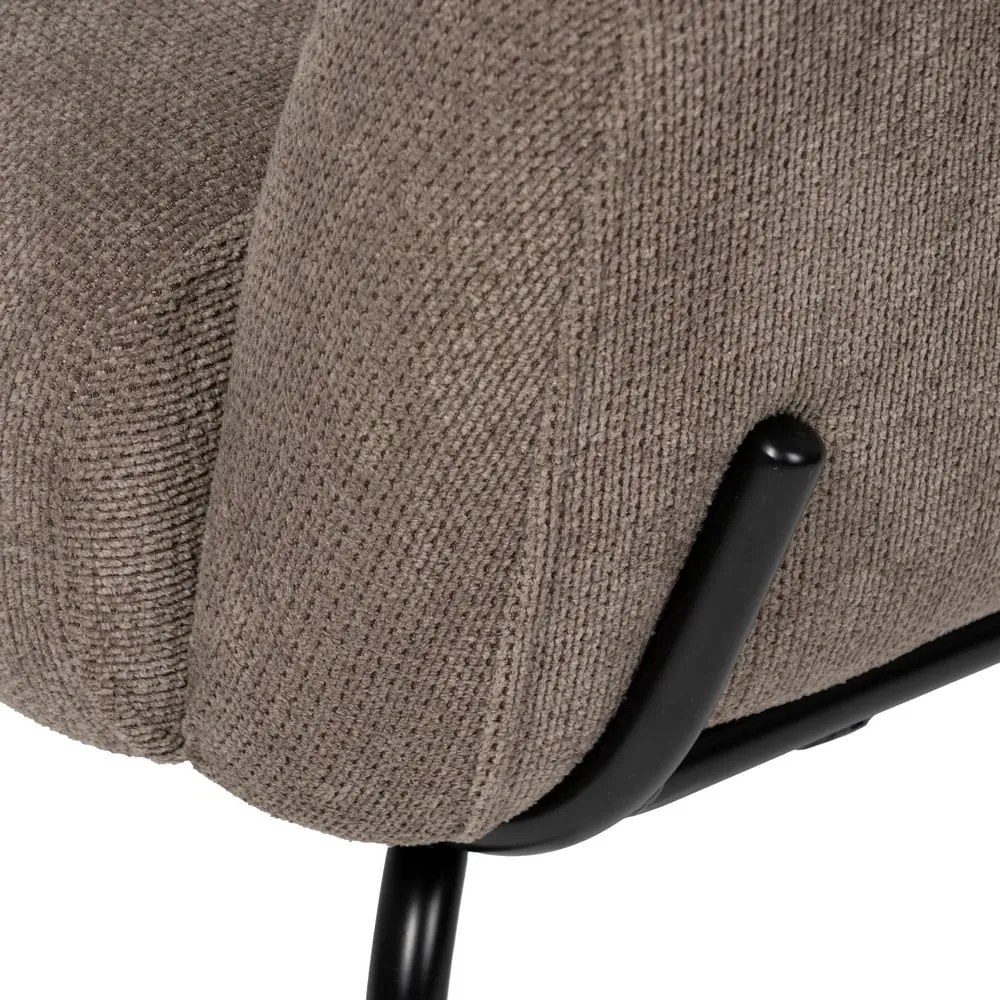 Fotoliu taupe cu tapițerie din chenille Classic – Ixia