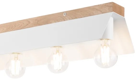 Plafonieră ESME 5xE27/15W/230V alb/stejar