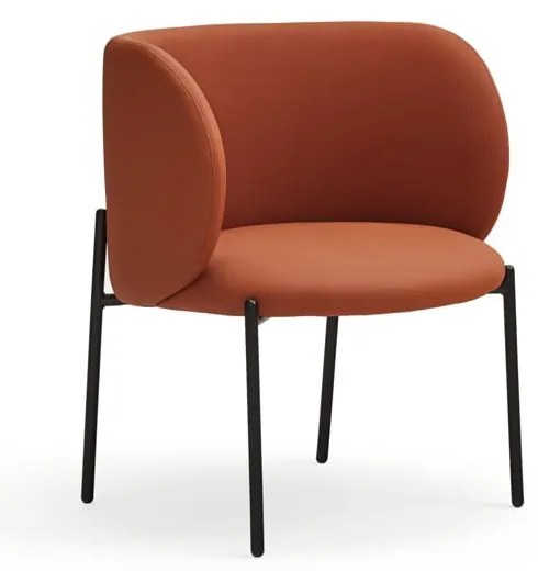 Fotoliu din imitație de piele portocaliu Mogi - Teulat