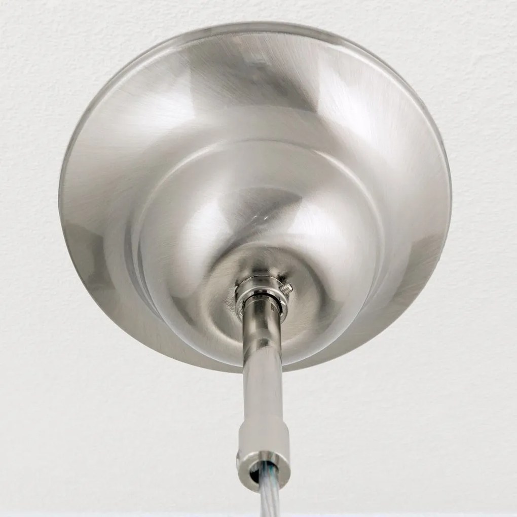 Lustra, Pendul realizat manual ARTDESIGN 25cm, crom satinat/ alb opac