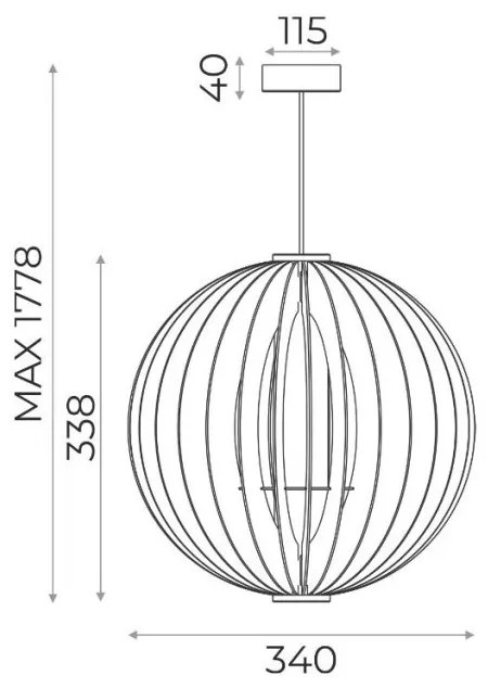 Pendul din lemn design modern ORB negru 34cm