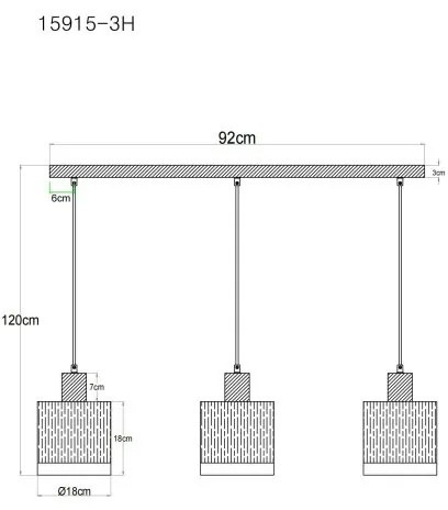 Lustra cu 3 pendule MDF si sticla fumurie UNDERWOOD