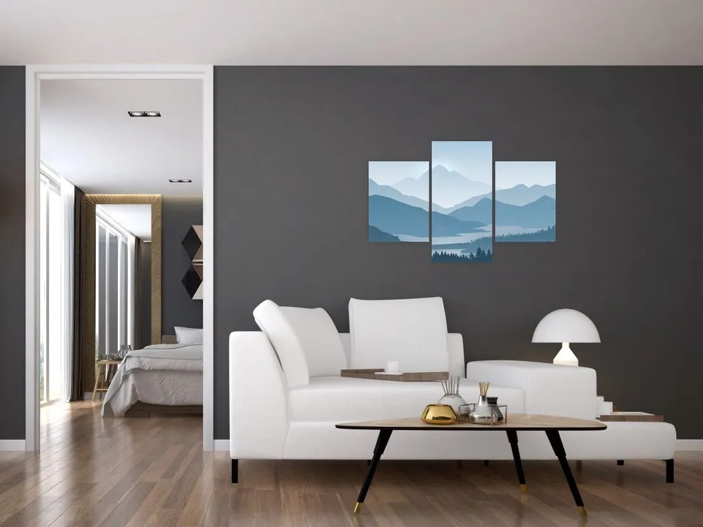 Tablou - Munții cu privirea graficeanului (90x60 cm)