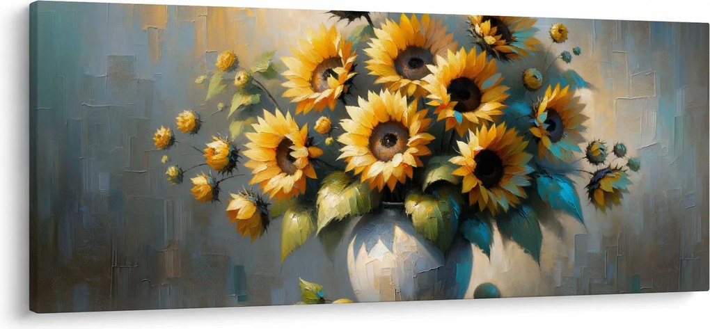 Tablou – Vază cu floarea-soarelui (120x50 cm)