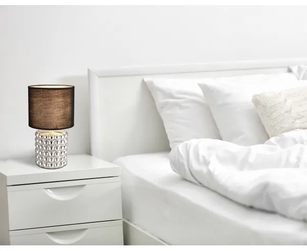 Lampă de masă VALENTINO 1xE14/40W/230V negru/argintiu Globo 21626C