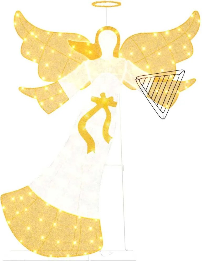 vidaXL Colț luminat Alb cald 116 x 29 x 158.5 cm Poliester