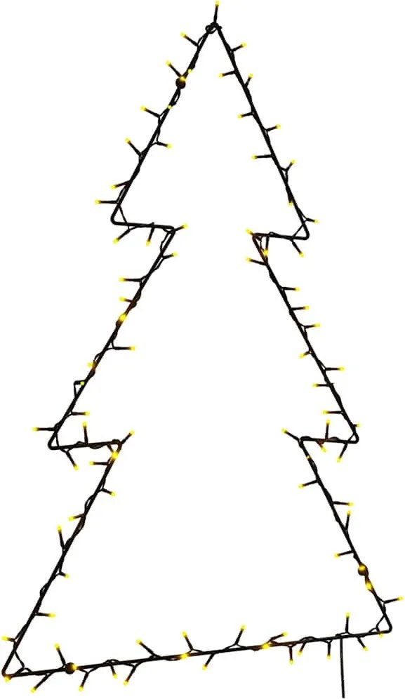 vidaXL Lumini de Crăciun Siluetă Pom Crăciun 115 LED-uri Alb Cald