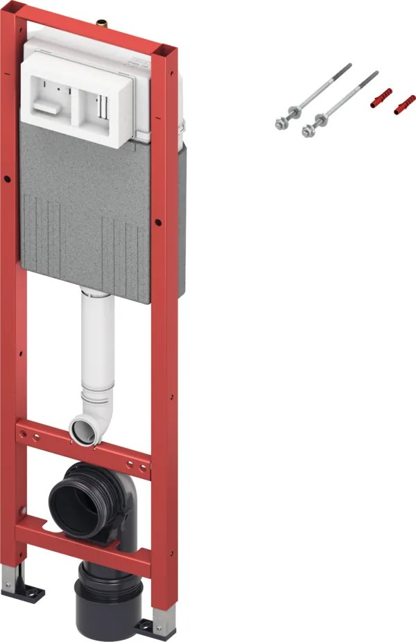 Set rezervor incastrat cu clapeta crom TECEbase, 112 cm inaltime, TECE Base320