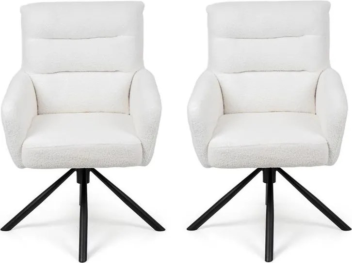 Set - 2 scaune de dining rotative AVENBERG TESSA - Alb
