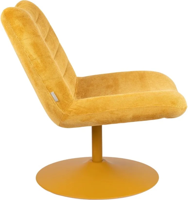 Fotoliu galben ocru cu tapițerie din catifea Bubba – Zuiver