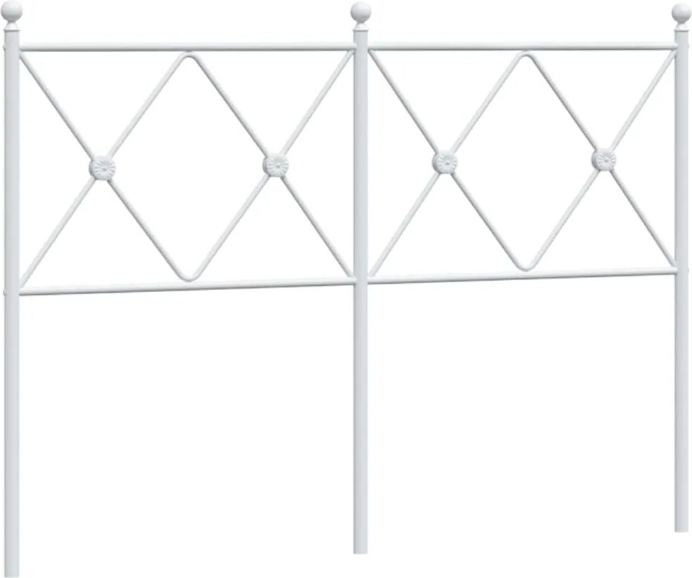 vidaXL Tăblie de pat de schimb metalică, alb, 120 cm