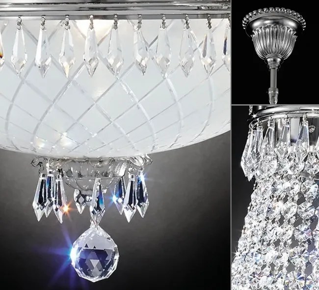 Candelabru clasic din alama si cristale Schöler Empire 55cm