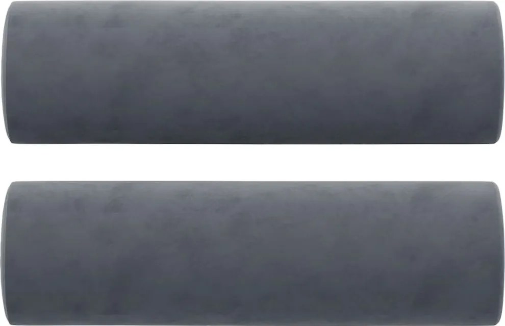 vidaXL Perne decorative, 2 buc., gri închis, Ø15x50 cm, catifea