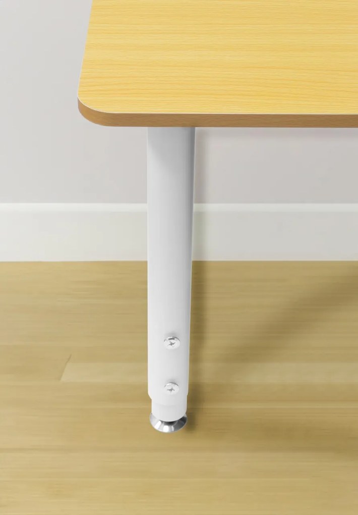 Picior IFL pentru mese de gradinita, FI40 mm, Inaltime reglabila 400-520 mm, finisaj alb mat