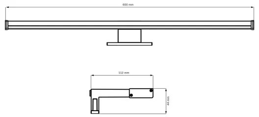 Aplică LED pentru oglindă de baie ELBA LED/12W/230V 4000K 60 cm IP44 negru