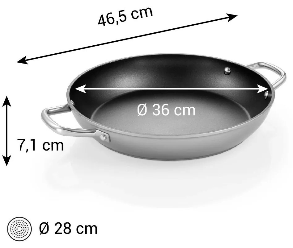 Tescoma Tigaie GrandCHEF+ diam. 36 cm, 2 mânere, diam. 36 cm