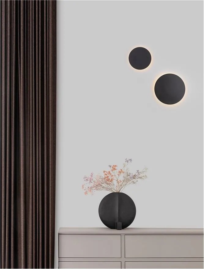 Aplica LED de perete design ambiental CYRCLE 30cm negru