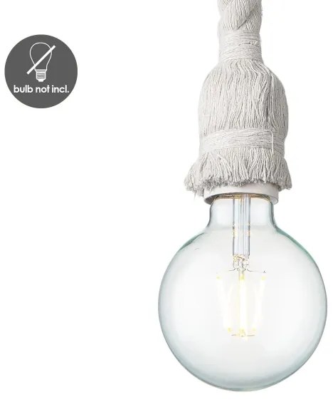 Lustră pe cablu LEONARDO ROPE 1xE27/10W/230V alb