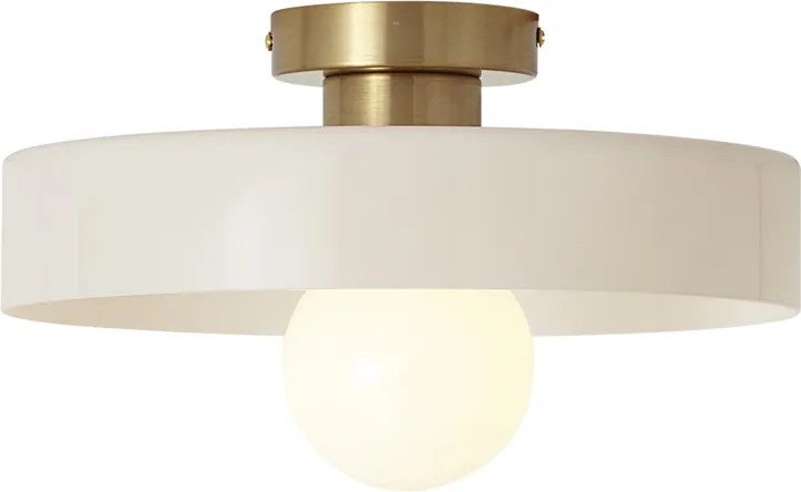 Plafonieră retro bronz cu sticlă bej - Jina