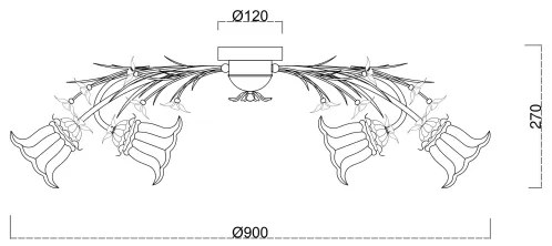 Lustră aplicată Brilagi FLORA 6xE14/60W/230V