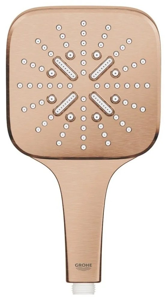 Para dus Grohe Rainshower Eco SmartActive 130 Cube 3 jeturi, cupru mat (brushed warm sunset)