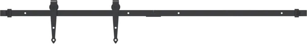 vidaXL Set glisare ușă mini pentru dulap, negru, oțel carbon, 122 cm