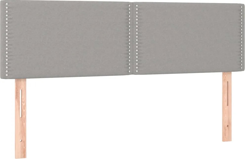 vidaXL Tăblii de pat, gri deschis, 144x5x78/88 cm, textil