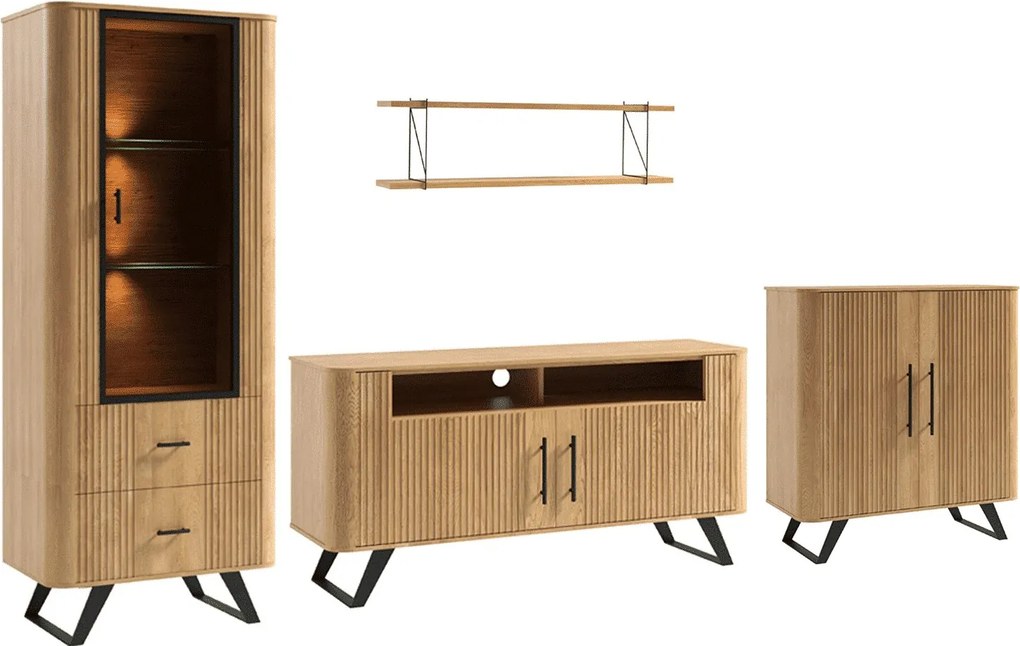 Set lemn masiv natur Living Santiago -Negru