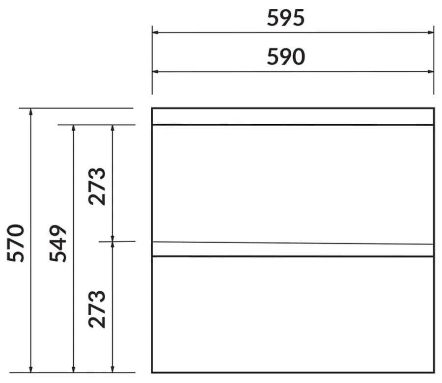 Dulap baie suspendat Cersanit Moduo 60 pentru lavoar incastrabil, alb Alb, 595x447x570mm