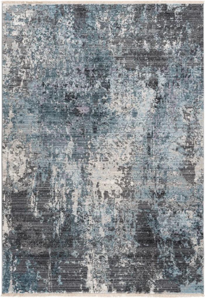 Covor Modern & Geometric Foley, Gri/Albastru, 80x150 cm