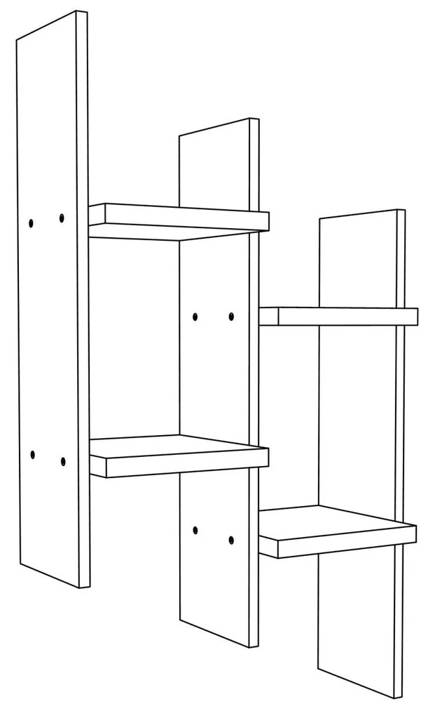 Etajera haaus Zira, Alba, PAL 25 mm, 55 x 25 x 98 cm