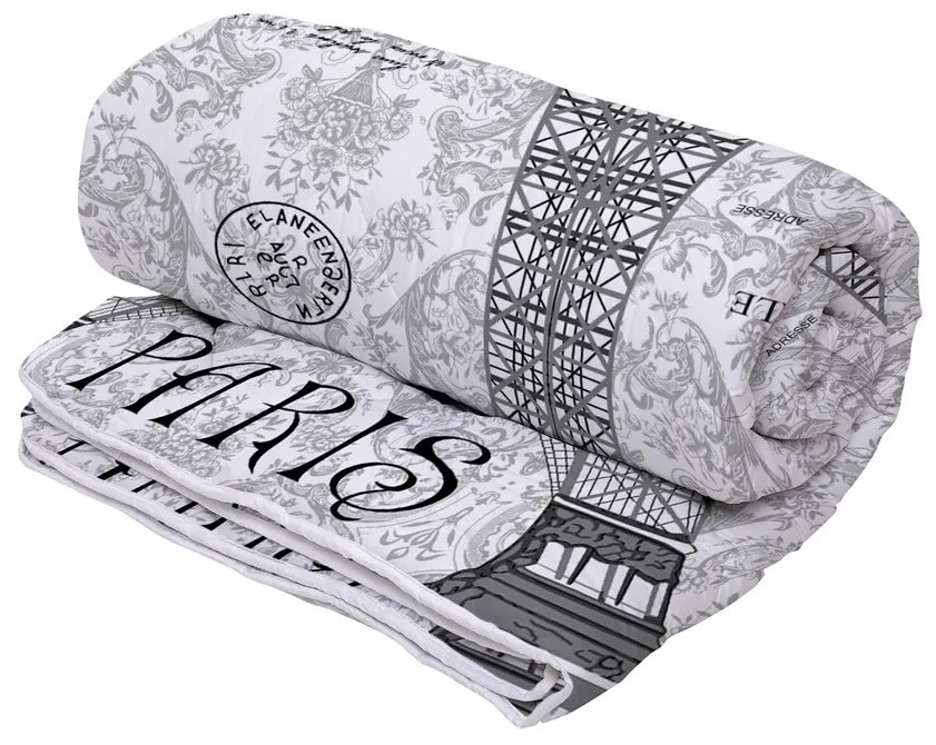 Set Alcam 2 perne microfibra 50x70 cm si pilota matlasata 180x200 cm, Paris