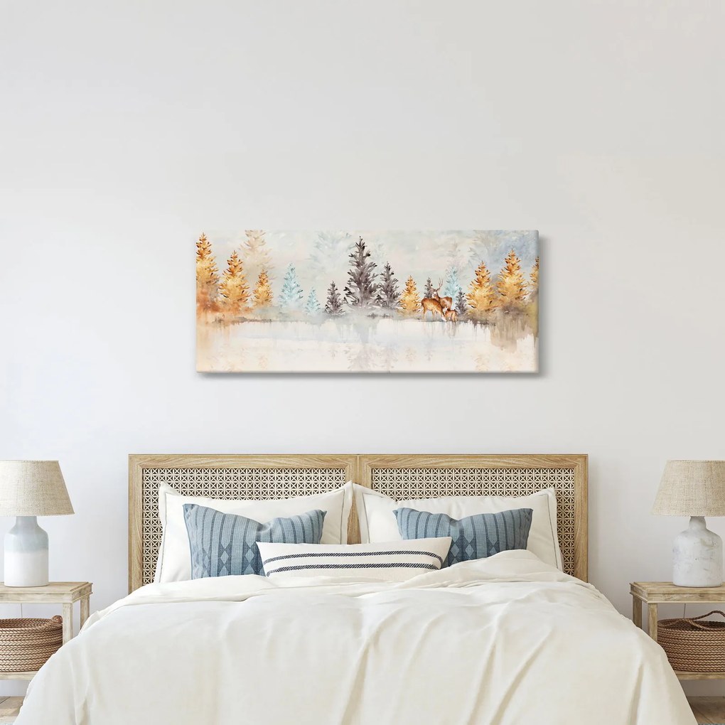 Tablou - Pădure în acuarelă (120x50 cm)