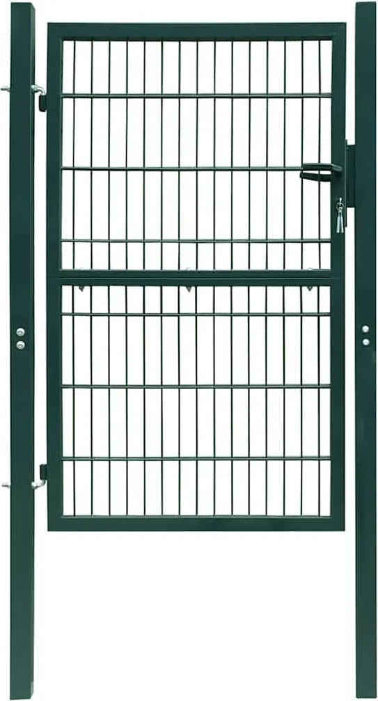 vidaXL Poartă de gard din oțel, 100x200 cm, verde