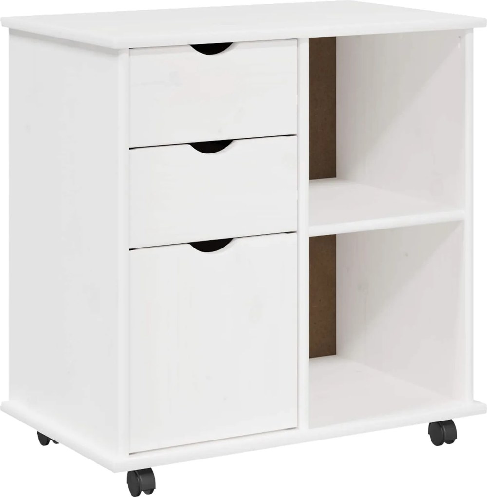 vidaXL Cabinet mobil Alb 63,5 x 39 x 65,5 cm Lemn de pin masiv