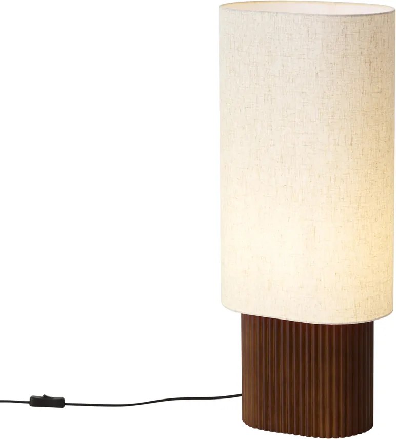 Lampă de podea Japandi din lemn de nuc cu abajur textil 70cm - Lamel