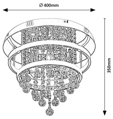 Rabalux 2237 - Lustru plafonier PALLAS LED/32W/230V + 3xE14/40W cristal