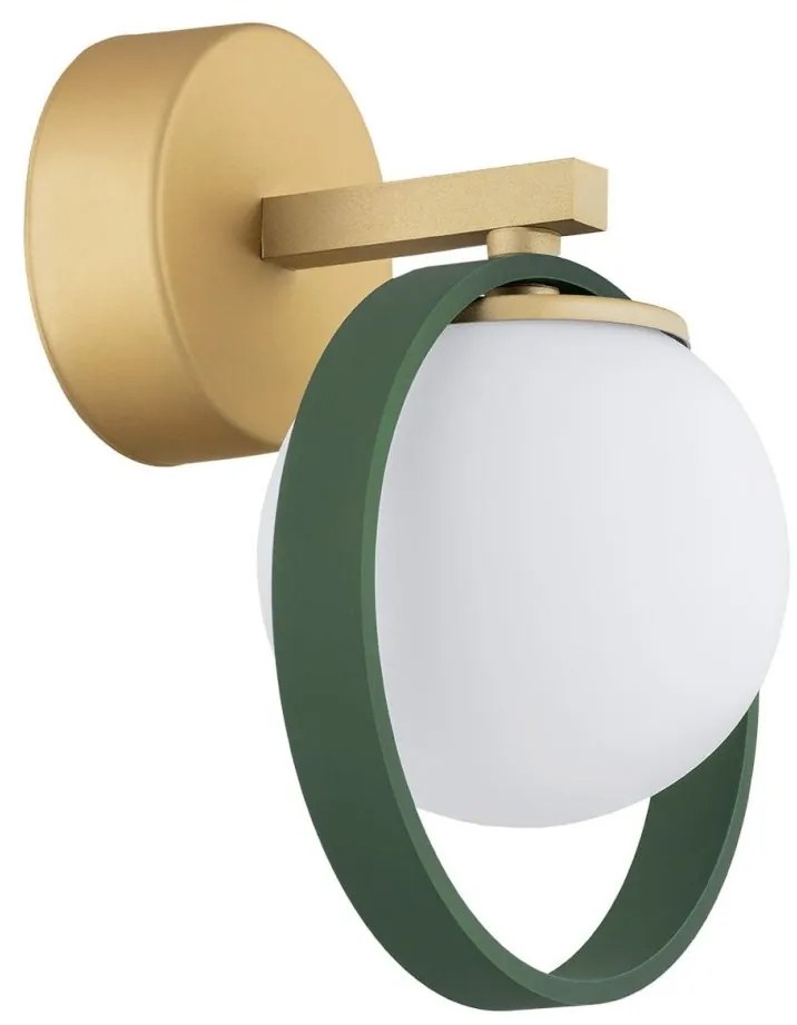 Aplica de perete design modern Saturnia auriu, verde