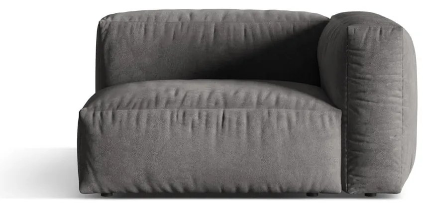 Modul pentru canapea modulară gri cu tapițerie din catifea (cu colț pe partea dreaptă) Martina – Micadoni