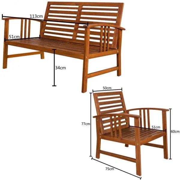 Deuba Set de gradina Atlas - perne antracit