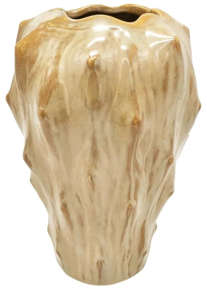 Vază din ceramică PT LIVING Flora, înălțime 23,5 cm, maro nisipiu
