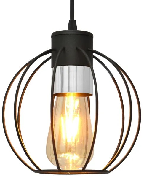 Lustră pe cablu STARLIGHT 1xE27/15W/230V neagră/argintie