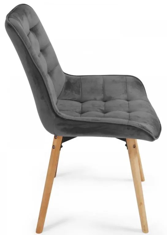 MIADOMODO Set scaune de sufragerie matlasate, gri închis 2 b