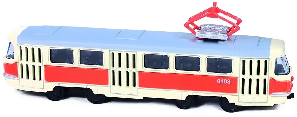 Tramvai unic din metalic Tatra T3, 16cm - cu tragere