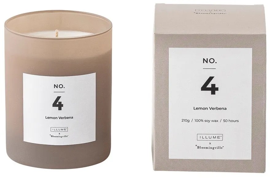 Lumânare parfumată timp de ardere 50 h No. 4 Lemon Verbena – ILLUME x Bloomingville