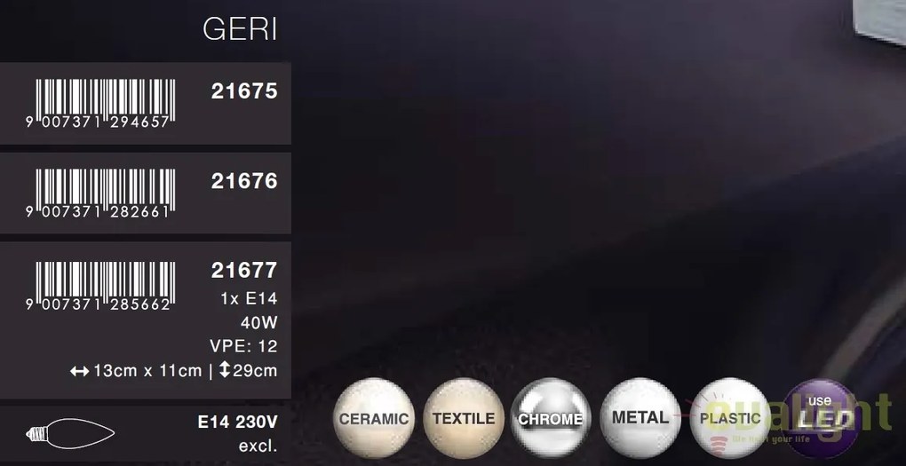 Veioza / Lampa de masa cu design modern, Geri 21675 GL
