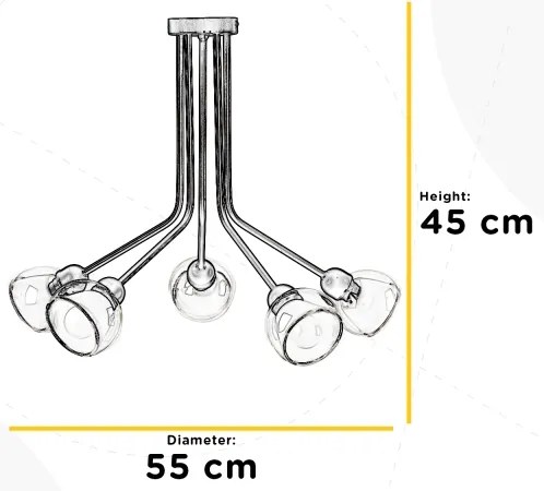 Lustră aplicată ONLI DENVER 5xE14/6W/230V