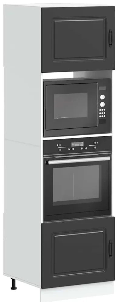 vidaXL Dulapuri pentru cuptor 2 buc Lucca negru lemn prelucrat