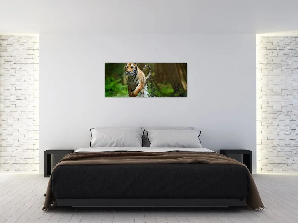 Tablou cu trigrul fugind (120x50 cm)